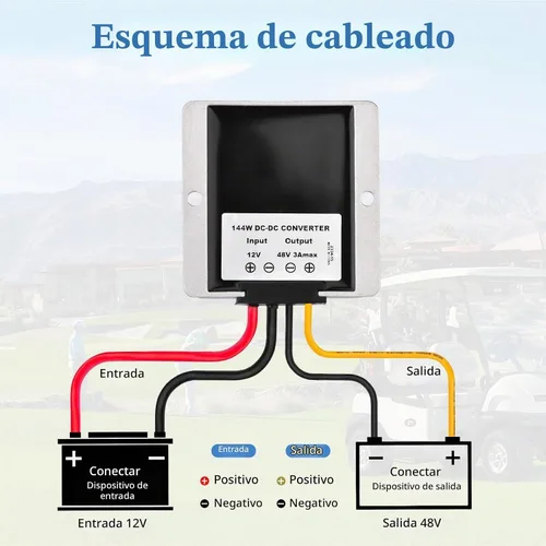 Vista 2 de Convertidor elevador de voltaje de 12 V a 48 V CC para Starlink, ELFCULB 3A 144 W de fuente de alimentación de refuerzo de voltaje regulartor
