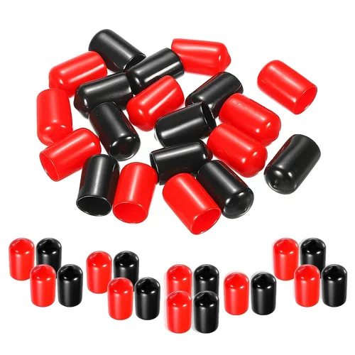 Vista 26 de MECCANIXITY 50 unids tapas de goma Surtido de 0.079 in PVC vinilo tornillo rosca protector para tornillo tornillo negro rojo