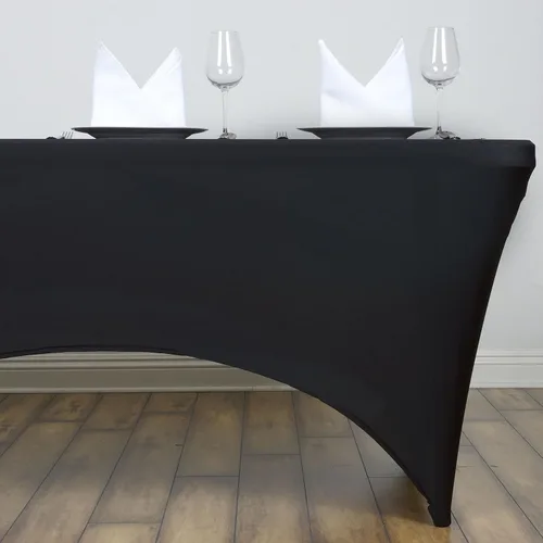 Vista 8 de BalsaCircle - Mantel rectangular de elastano ajustable de elastano de 6 pies, color verde manzana, elástico, para decoración de boda, comedor