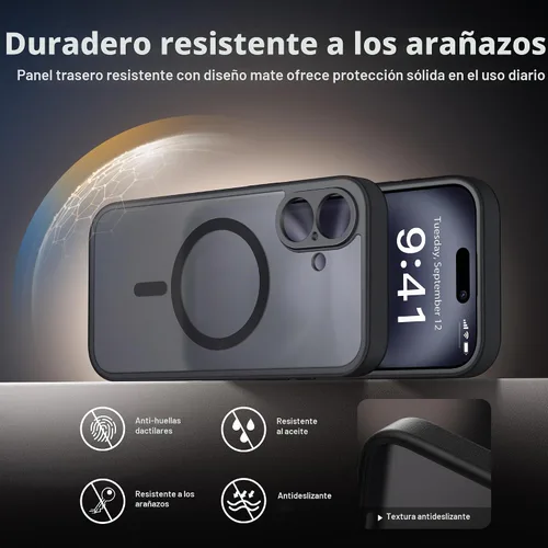 Vista 6 de GolbinBox - Funda magnética para iPhone 16 con botón de control de cámara, compatible con MagSafe, protección de cámara, protector de privacidad