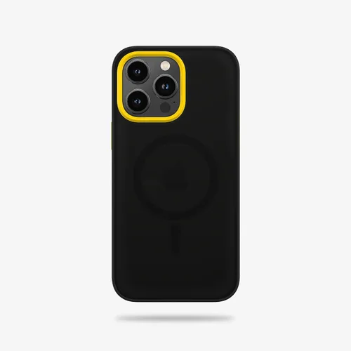 Vista 4 de FLOLAB Surtect Tri-Fusion - Funda magnética para iPhone 14 Pro, diseño delgado, compatible con Magsafe, marco negro de grado militar, placa trasera