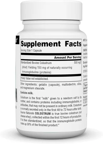 Vista 2 de Source Naturals El calostro contiene 30 por ciento de inmunoglobulinas - 30 cápsulas