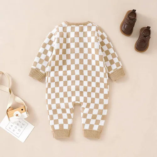 Vista 3 de Sduydiosy Mameluco para bebé recién nacido, ropa de manga larga con botones, lindo traje de invierno para bebé
