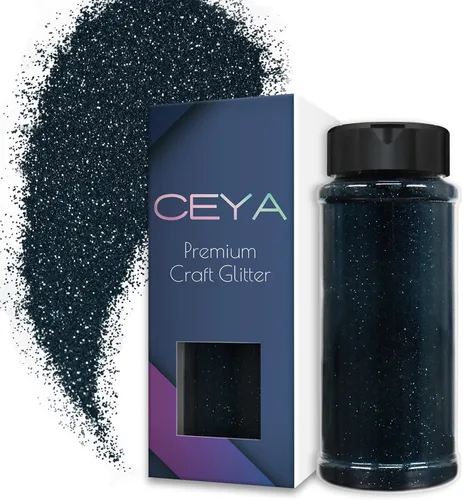 Vista 46 de Ceya Polvo de purpurina ultra fina de 3.8 onzas/110g, Admiral Blue Crafts Glitter de 1/128 pulgadas, 0.008 pulgadas, 0.2mm para slime, resina epoxi