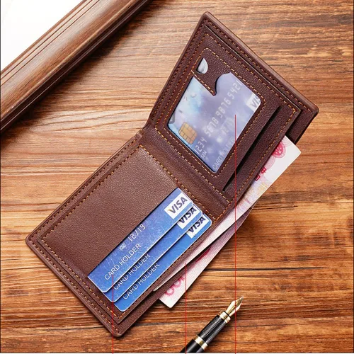 Vista 42 de Cartera delgada para hombre con monedero, cartera minimalista con cremallera, carteras plegables para hombre con tarjetero de crédito, cartera