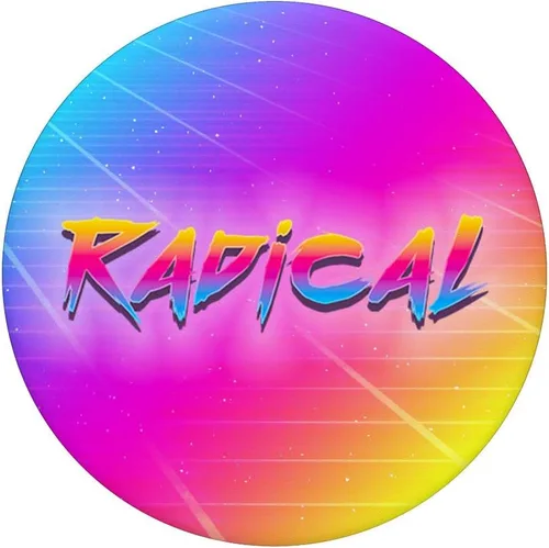 Vista 3 de Radical Retro 80s 90s Vintage Neon Outrun Synthwave - PopSockets Grip and Stand for Phones and Tablets