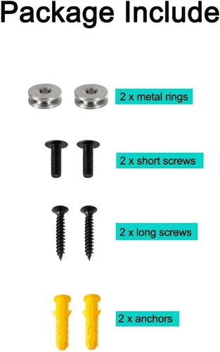 Vista 3 de Barra de sonido de metal para montaje en pared + tornillos + anclajes de pared, barra de sonido resistente para colgar en la pared, kit