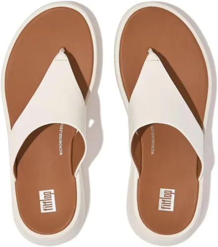 Vista 4 de FitFlop F-Mode Sandalias de cuero con punta plana Crema
