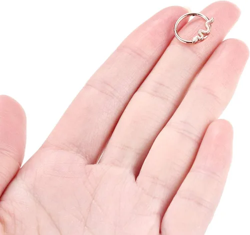 Vista 2 de FUNLMO 18G 16G - Piercing para tabique apilado, triple apilado, acero quirúrgico, daith, caracola, hélix, cartílago, lóbulo, piercing