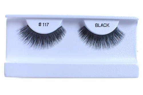 Vista 41 de 100 pares de pestañas postizas 100% cabello humano negro natural #412