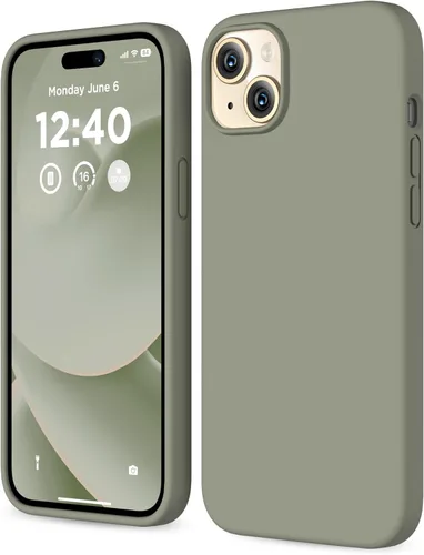 Vista 28 de Compatible con iPhone 15, funda de silicona líquida, funda protectora de cuerpo completo a prueba de golpes [forro de microfibra suave], funda Azul