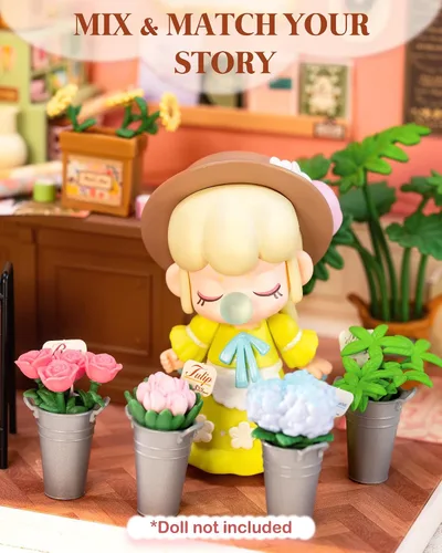 Vista 7 de Rolife Super Creator Kits Fresh Flower Shop, bloques de construcción de casa pequeña para muñequitas, kits de bricolaje de modelo de casa
