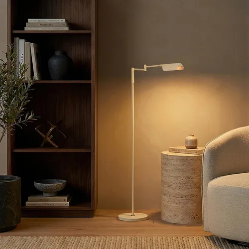 Vista 6 de Brightech Leaf Pharmacy Lámpara de lectura LED, lámpara de pie regulable con fácil rotación sobre silla o escritorio para salas de estar y oficinas