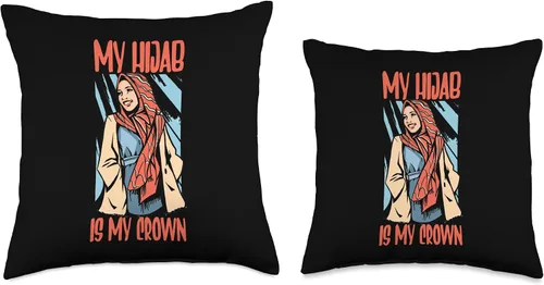 Vista 3 de My Hijab Is My Crown Islamic Muslim Women Gift My Hijab is My Crown Religión Islámica Almohada de mujer musulmana, 16 x 16 pulgadas, multicolor