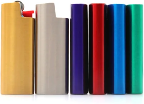 Vista 3 de Juego de 6 piezas de metal encendedor caso cubierta titular para mini BIC encendedor J5