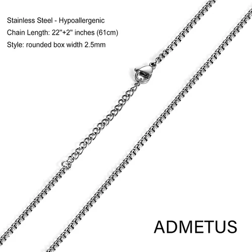Vista 6 de ADMETUS Collar de amuleto de plata de ley 925 Collar vikingo para hombre joyería nórdica colgante de Odín con cadena Rolo de 0098in 22 pulgadas 2