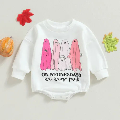 Vista 2 de Disfraz de Halloween para bebé recién nacida, sudadera de calabaza, mameluco de manga larga para otoño e invierno