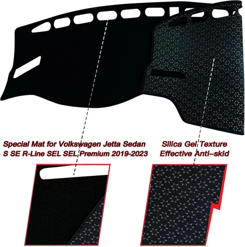 Vista 2 de Alfombrilla para salpicadero Cubierta interior Protección del tablero Compatible con Volkswagen Jetta Sedán S SE R-Line SEL SEL Premium 2019 2020