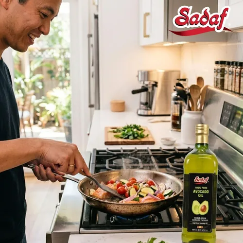 Vista 5 de Sadaf Aceite de aguacate - Aceite de aguacate extra virgen prensado con expulsor para cocinar y saborizar alimentos - 100% puro y de origen único