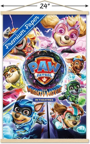 Vista 3 de Trends International Nickelodeon Paw Patrol: The Mighty Movie - Póster de pared de una hoja, 22.37 x 34.00 pulgadas, paquete de impresión premium