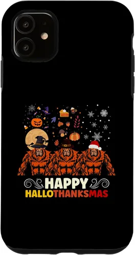 Vista 8 de iPhone 16 Halloween Thanksgiving Christmas Hallothanksmas Bigfoot Case