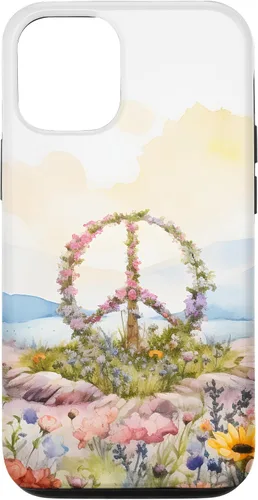 Vista 28 de Floral Peace Sign Watercolor Case for iPhone 17