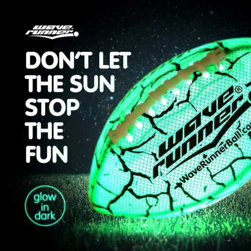 Vista 2 de Wave Runner Balón de fútbol LED impermeable que brilla en la oscuridad para niños, adolescentes y adultos - Fútbol iluminado incluye bomba