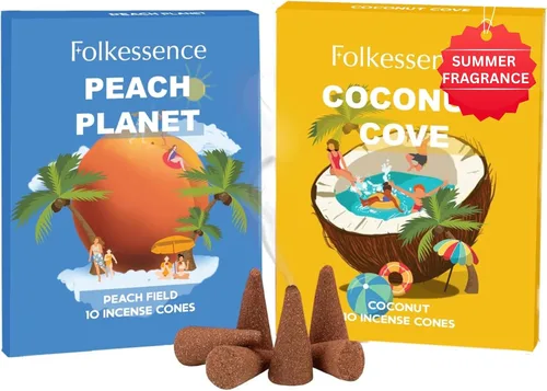 Vista 17 de Folkulture Conos de Incienso Perfumados Juego de 6 (120 Conos) con Porta Conos de Incienso Incienso de Lavanda, Palo Santo, Incienso de Sándalo