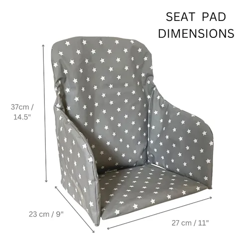 Vista 2 de Messy Me Cojín para silla alta para sillas altas de madera, almohadilla de asiento fácil de instalar, funda de cojín de bebé completamente limpia
