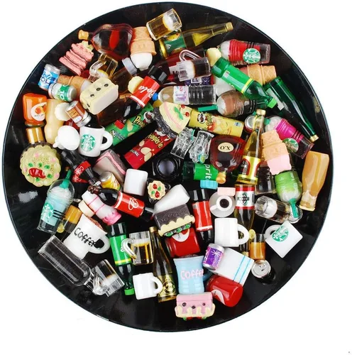 Vista 2 de NWFashion Miniatura 1:12 Bebidas Botella Taza Pastel Mix Random Toyset Playset (30PCS)