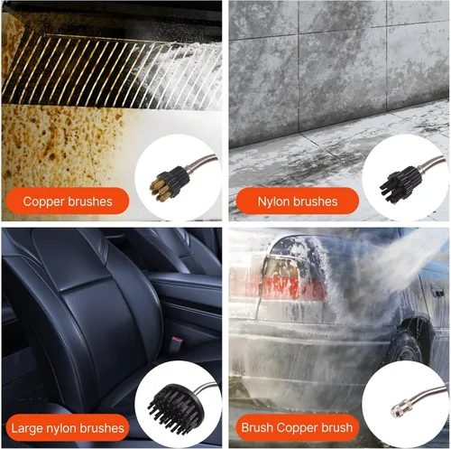 Vista 9 de Limpiador de vapor de alta presión de 1700 W, vaporizador de mano sin tanque con modos de agua caliente y fría para detalles del hogar y auto
