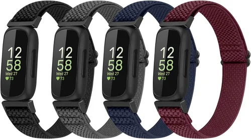 Vista 10 de Vodtian Paquete de 4 Correas Compatibles con Fitbit Inspire 3/Inspire 2/Inspire/Inspire HR/Ace 3/Ace 2, Correas de Nylon Elásticas Ajustables