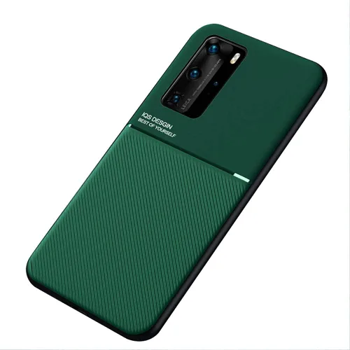 Vista 6 de Kepuch Mowen Funda Cubierta De Parachoques Placa De Metal Incorporada Para Huawei P40 Pro - Negro