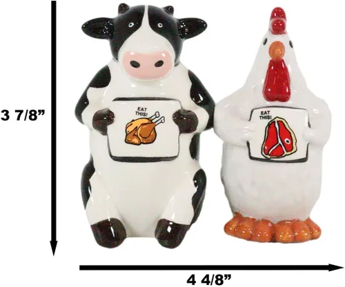 Vista 2 de Ebros Gift Holstein - Juego de cocteleras de cerámica para cocina y cocina, para organizar fiestas, aves de corral y ganado coleccionables