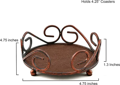 Vista 2 de Thirstystone soporte circular de bronce Capacidad para posavasos redondos de 4 a 4 pulgadas