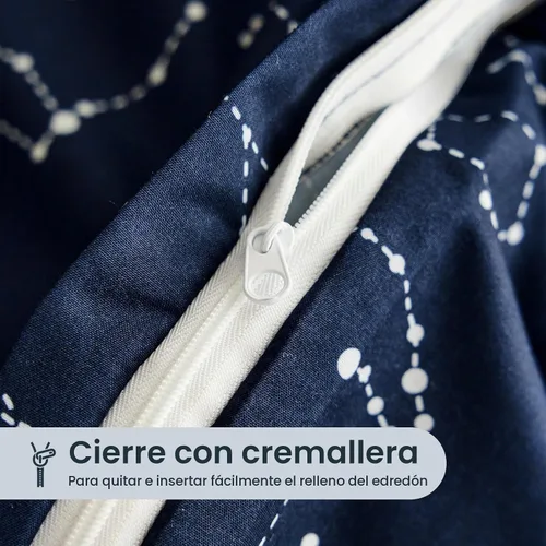 Vista 6 de Wake In Cloud - Juego de funda de edredón de constelación, astrología espacial de galaxia celestial para adolescentes, niños y niñas, ropa de cama