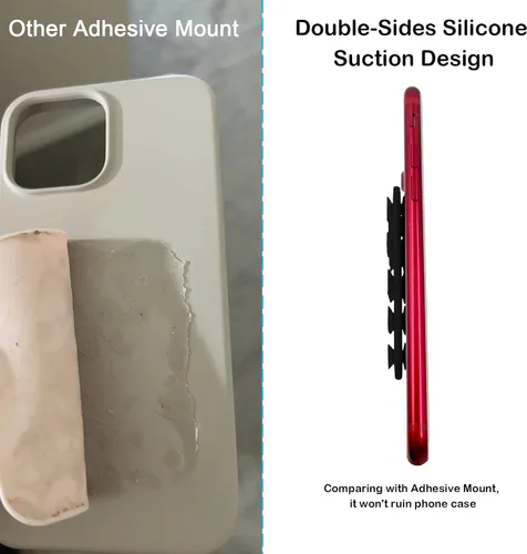 Vista 3 de Paquete de 2 fundas de silicona con succión para teléfono de doble cara, accesorio de teléfono manos libres de silicona para iPhone y Android