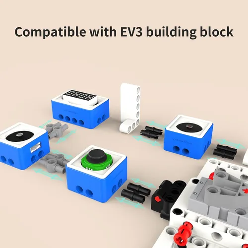 Vista 3 de Yahboom Kit de programación de bloques de construcción, módulo de sensor con micro bit V2 codificación STEM Kit de robot DIY Educación programable
