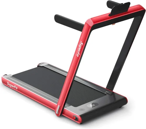 Vista 9 de GYMAX Caminadora Compacta, Caminadora Plegable de Doble Pantalla de 2.25HP para el Hogar con Control Remoto/Aplicación Inteligente, Caminadora