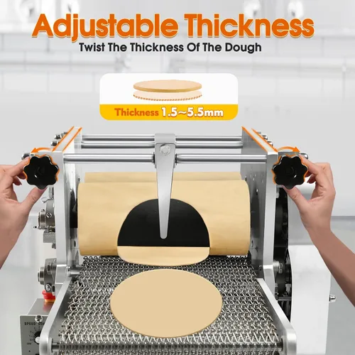 Vista 4 de Máquina eléctrica de tortillas, máquina automática de prensa de tortilla de maíz y harina de 2 a 7.8 pulgadas con revestimiento antiadherente