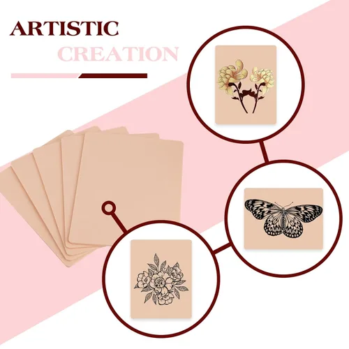 Vista 6 de 5 piezas de piel falsa de 0.118 pulgadas - Piel de tatuaje de doble cara para practicar tatuajes, piel falsa para principiantes y artistas