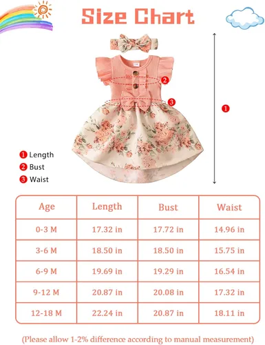 Vista 6 de Vestido de niña recién nacida, floral, manga con volantes, casual, vestido de playa, vestido de princesa con falda de princesa, vestidos de verano