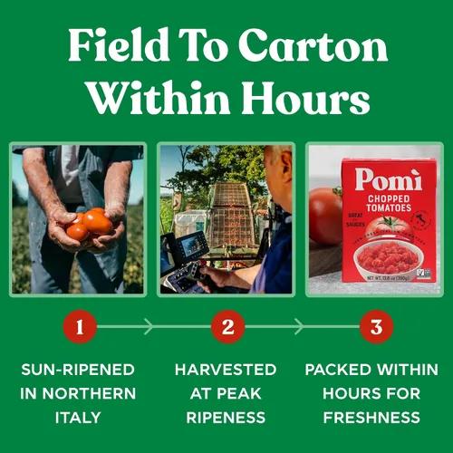 Vista 6 de Pomì Tomates picados – Tomate italiano picado hecho de tomates italianos 100% frescos naturales – Sin aditivos ni conservantes – Tomates triturados