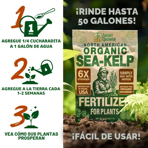Vista 4 de Fertilizante orgánico de algas marinas para plantas, 2oz hace 50 galones