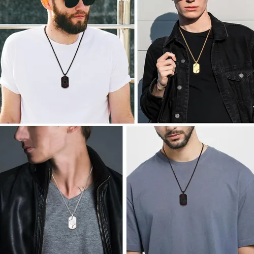 Vista 2 de Fervia Graduation Gifts - Baseball Initial Necklace for Men Dog Tag Stainless Steel Letter Pendant Sport Baseball Athletes Jewelry Christmas