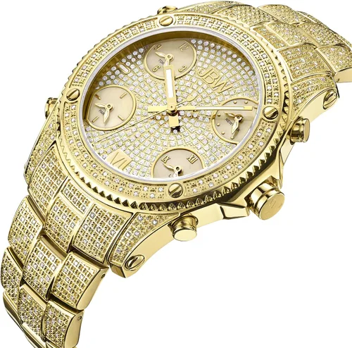 Vista 2 de JBW JB-6213-A "Jet Setter" reloj de oro y diamantes, con cinco zonas horarias, para hombre