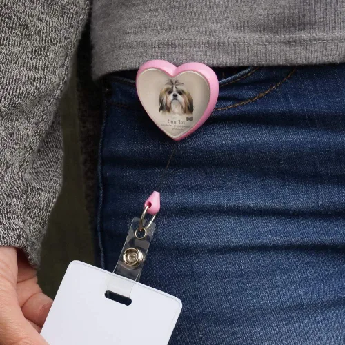 Vista 2 de Shih Tzu - Correa retráctil con diseño de corazón para perro