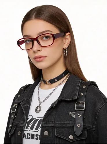 Vista 3 de Gafas rectangulares ultraligeras con luz azul para mujer, oficina, computadora