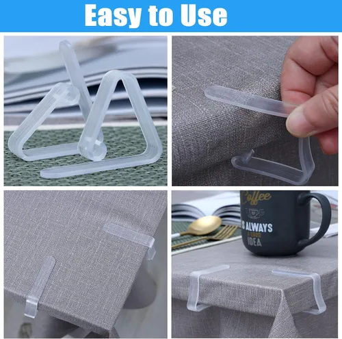 Vista 8 de 16 piezas de clips de mantel de plástico transparente, clips de mantel transparentes, clips de plástico para sujetar manteles, soporte para manteles