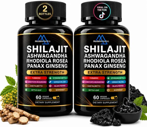Vista 7 de Suplemento de hierbas de musgo marino 22 en 1 con shilajit del Himalaya, Ashwagandha, Rhodiola Rosea, ginseng, 19445 mg, cápsulas vegetales